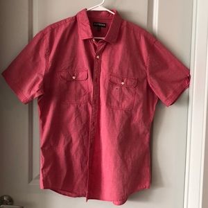 Express salmon button down short sleeve shirt